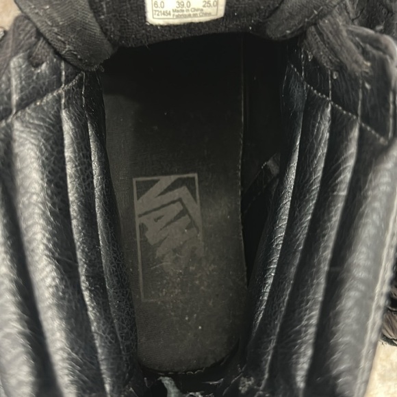 VANS LEATHER ZIP-UP SK8-HI Black zip up and tie women’s 8.5 or men’s 7.0 skate - Picture 9 of 16